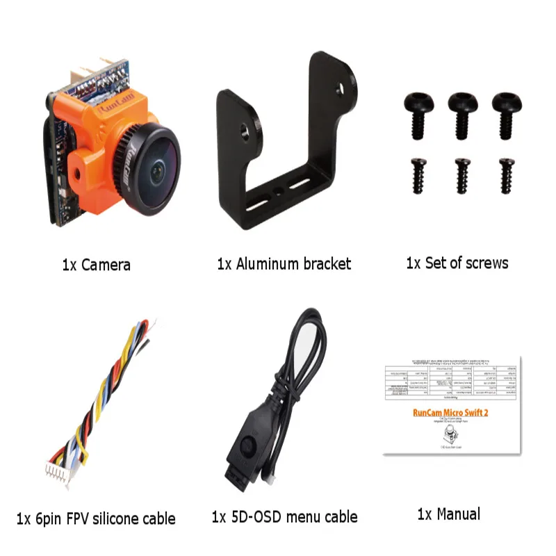RunCam Micro Swift 2 600TVL 1 мм/2 3 мм NTSC/PAL режим FOV 160/145 градусов 1/3 ''CCD FPV камера со