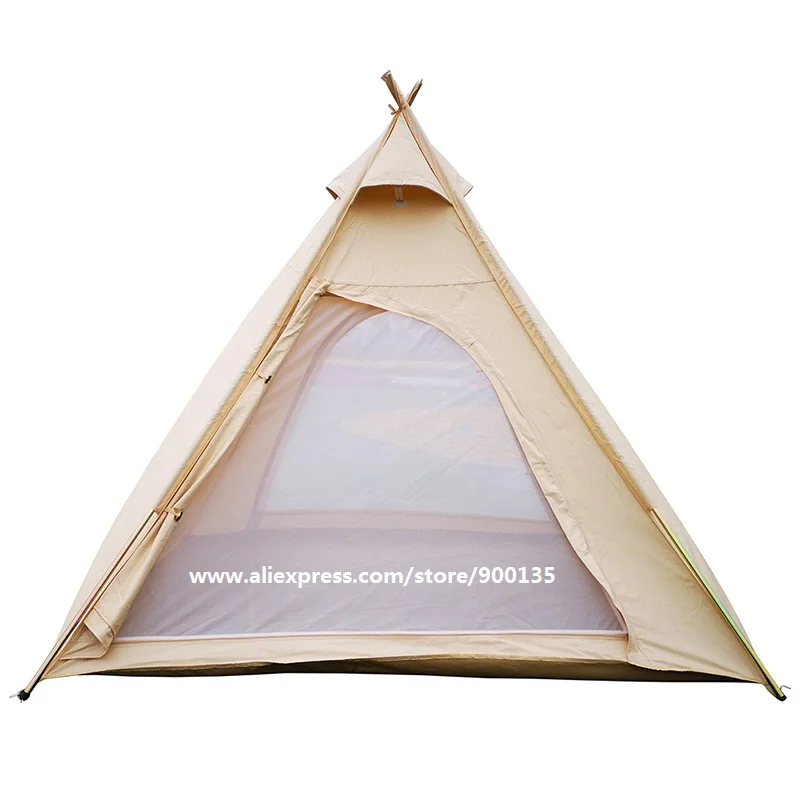 

Oudoor Canvas Camping Pyramid Adult Indian Teepee Tent for 2~3 Person