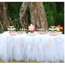 90x80 см Тюлевая юбка-пачка для стола посуда для свадебной вечеринки Рождественский Декор ко дню рождения