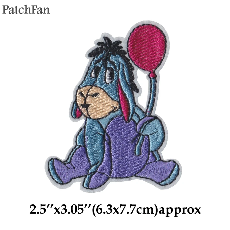 Patchfan cartoon donkey Applique patches sticker pour sewing shirt bag clothing para jacket clothes badges iron on t-shirt A1467