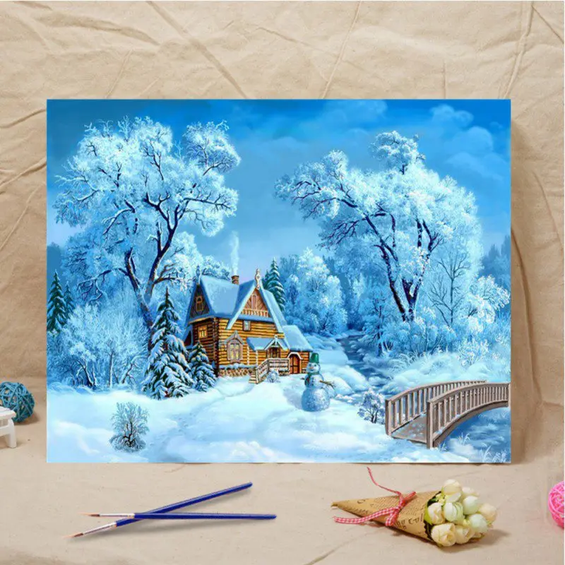 DIY Digital Painting Landscape Painting By Numbers Kits With Environmental Acrylic Paint and