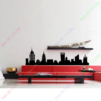 

NEW YORK CITY NYC SKYLINE Mural Vinyl Wall Art Decal Sticky Sticker Home Decor 19inX48in Free Shipping