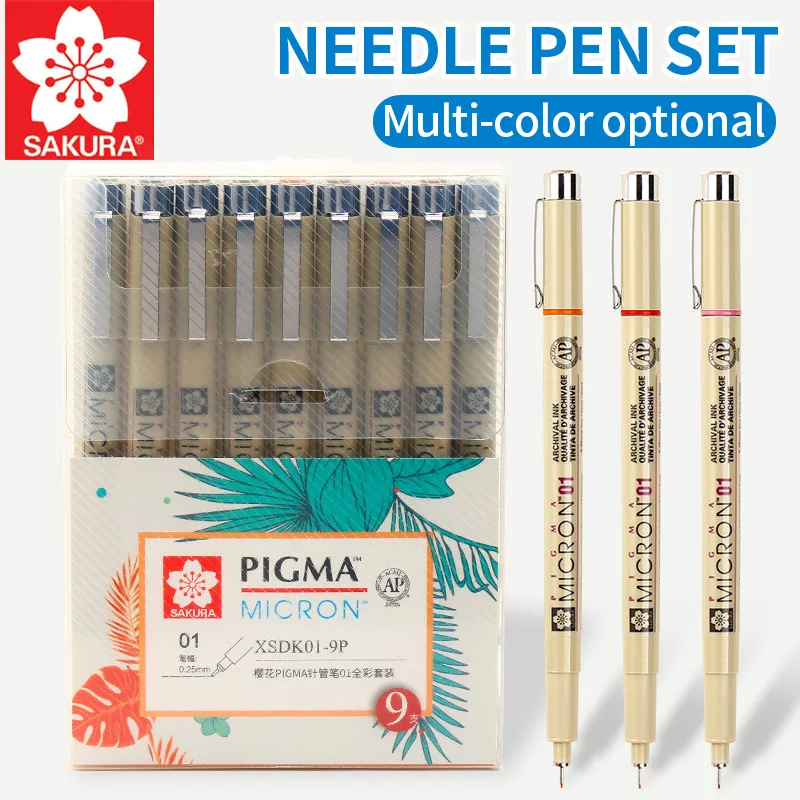 

SAKURA Multi-Color Needle Drawing Brush Pen Artist Soluble Colors Drawing Design Paint Sketch Marker School Art Supplies
