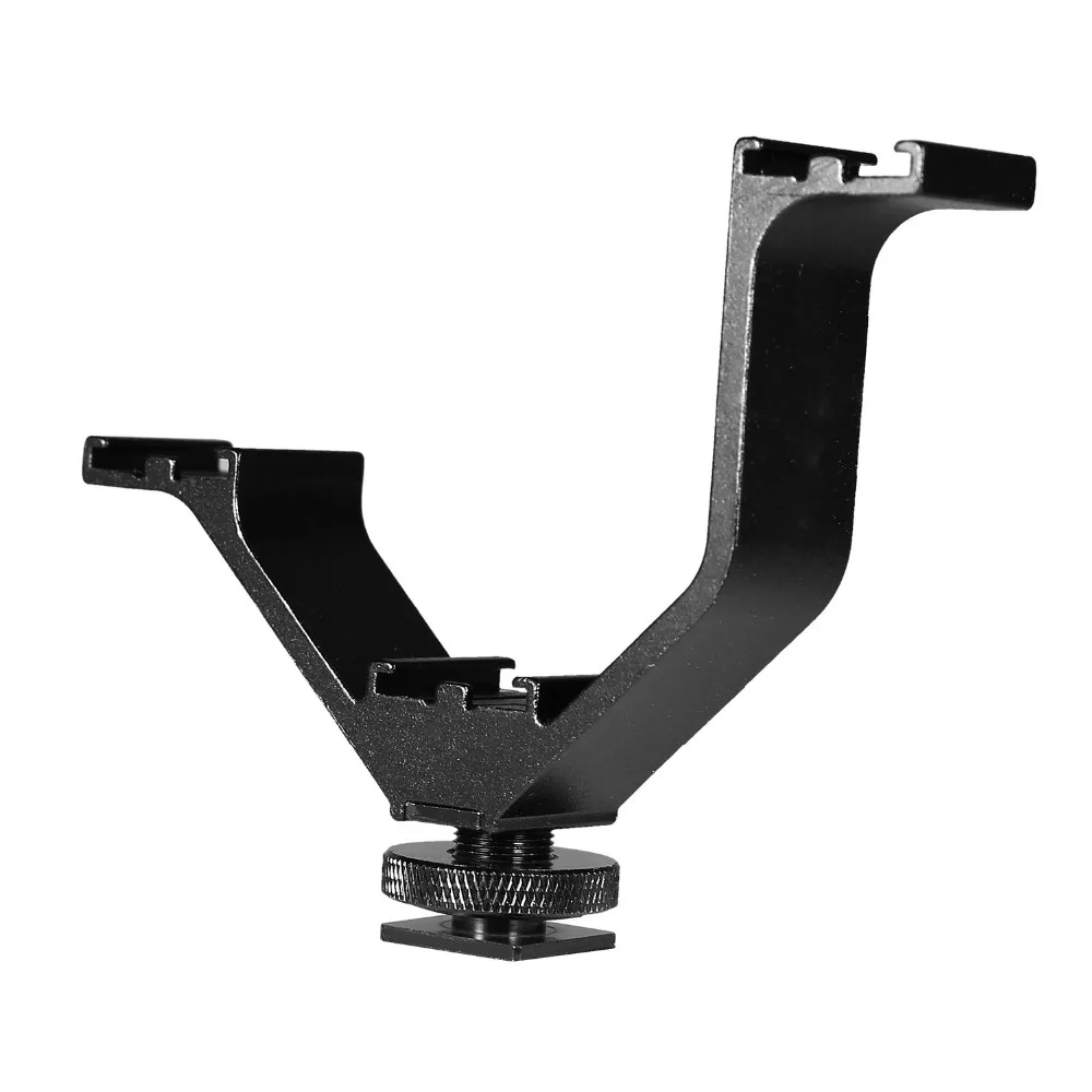 productimage-picture-easy-hood-evb-105-camera-dslr-triple-mount-hot-shoe-v-shape-mount-bracket-for-led-video-lights-microphones-black-20416