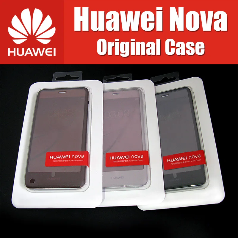 

Protector Shell CAZ-AL10 100% Official For Huawei nova case Original Smart View Nova Flip Cover Dark Grey