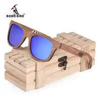 BOBO BIRD ผู้หญิงแว่นตากันแดดไม้วอลนัท Polarized แว่นตา Vintage แว่นตา Retro Classic Design gafas de sol mu AG029