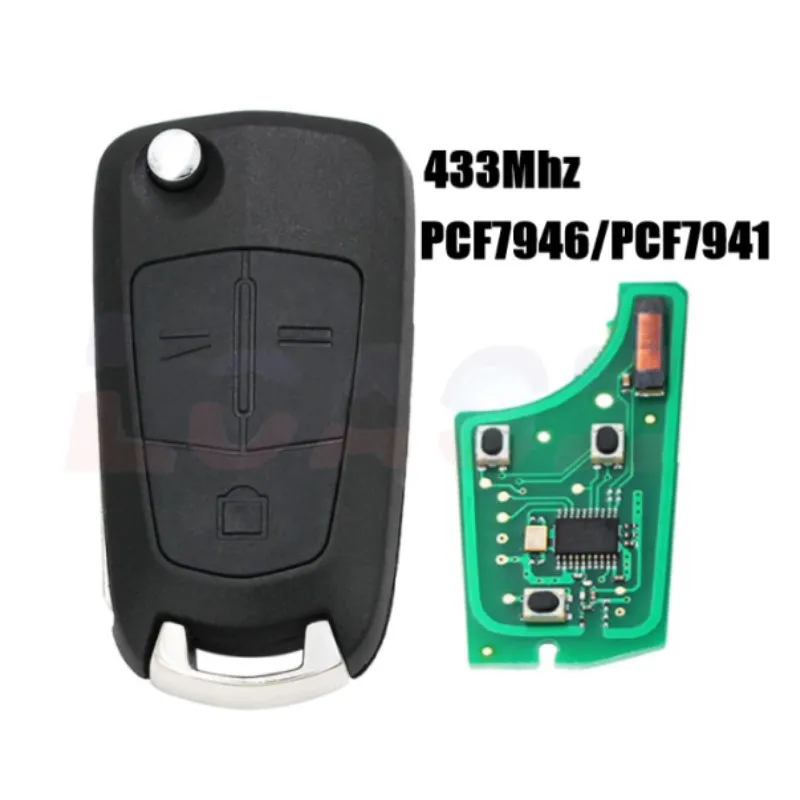 

3Buttons Remote key For Vauxhall Opel Vectra C 2002 2003 2004 2005 2006 2007 2008 Transponder Chip PCF7946 Original keys