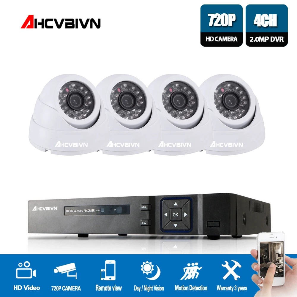 

4CH 1MP HD AHD CCTV Camera 720P 24 Leds Day Night Vision /Indoor Security Camera System Home Surveillance