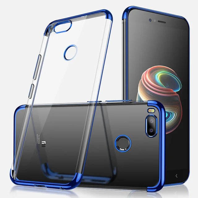Синий Для Xiaomi mi A1 чехол, прозрачное покрытие, ТПУ, Мягкая силиконовая задняя крышка для Xiaomi mi A1 mi 5X Xiao mi 5X, чехол для телефона - Цвет: Синий