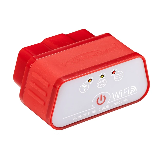 Konnwei KW903 wifi для Android и IOS системы для Iphone OBD2 диагностический инструмент ELM327 iCar2 OBDII сканера кода автомобиля сканер - Цвет: red
