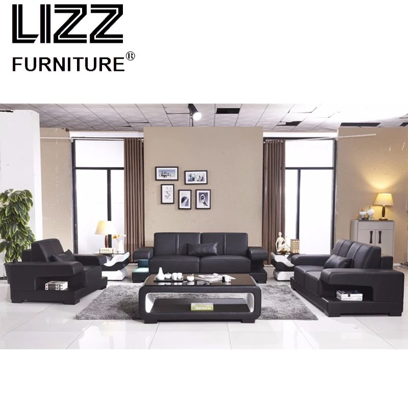 

1+2+3 shape leather sofa set living room furniture sofa sectional office chair home furniture with LED light