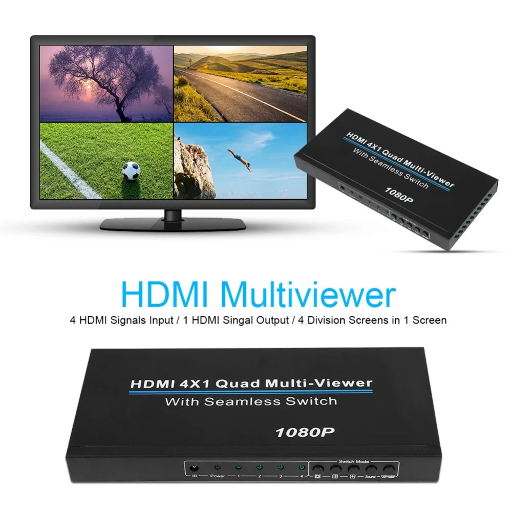 1080P HDMI 4x1 Quad мульти просмотра сегментации конвертер экран сплиттер совместим с 1.3a