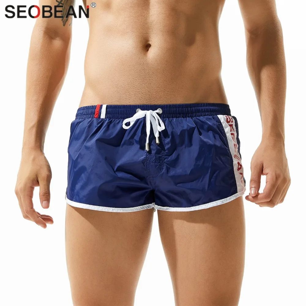 SEOBEAN Shorts Men's Beach Shorts Quick Dry Nylon Fabrics Men Board Shorts Homme Casual Style Loose Joggers Shorts 4