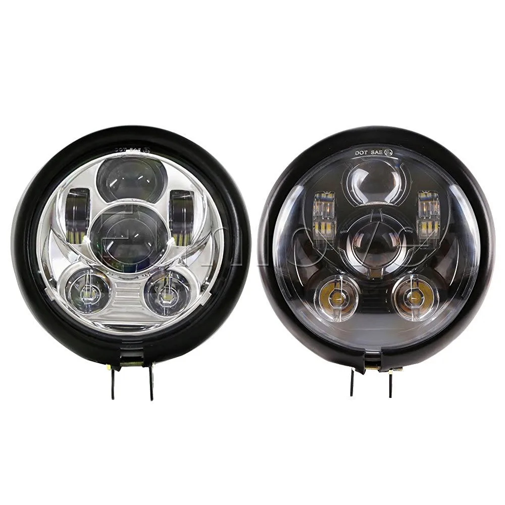 5 34 5.75 Inch Daymaker Led Headlight Housing for Harley Davidson FXWG Chopper (7)