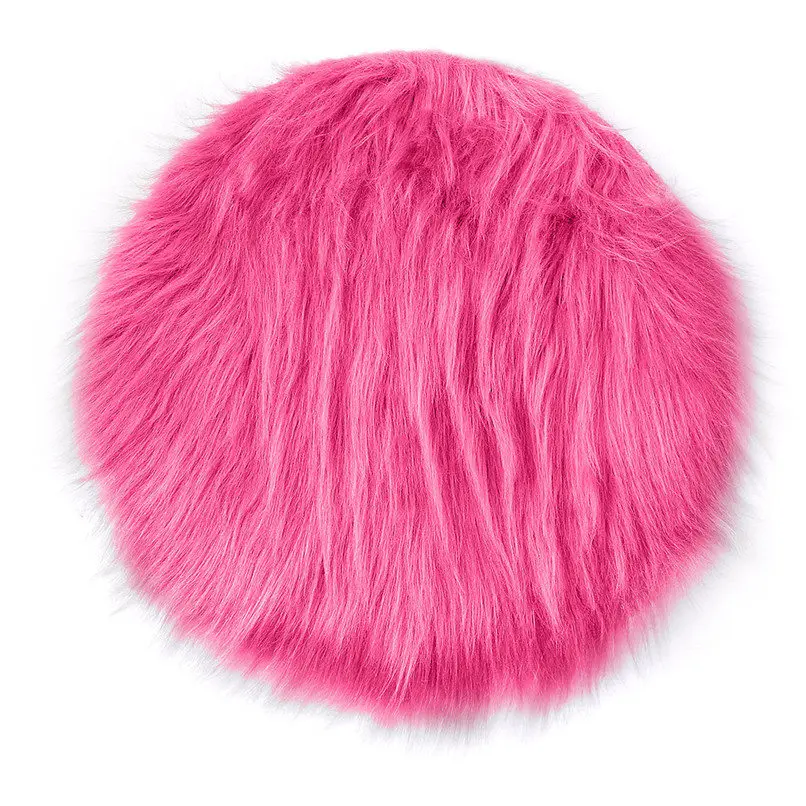 Подушка на сиденье для офисного стула, ковер из искусственной овчины, подушка на стул, подушка для улицы, пушистые подушки на пол, coussin de chaise J15#3 - Color: Hot Pink