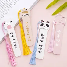 Милые кавайные Мультяшные животные панда кошка свинья деревянная линейка бумажный зажим кисточка Закладка креативные корейские школьные канцелярские принадлежности