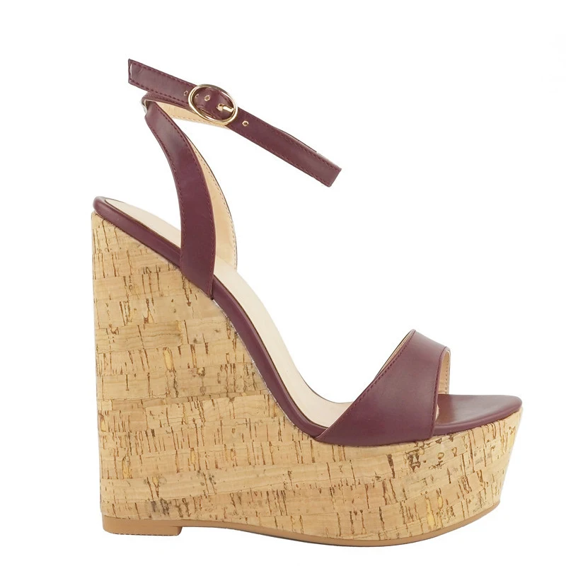 

Cocoafoal Women Summer Wedges Peep Toe Heels Sandals Plus Size 34 - 43 High Heels Wedding Shoes Gladiator Party Open Toe Sandals