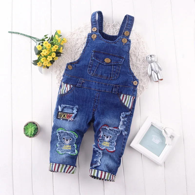 

BibiCola New Spring newborn Overall Pants Baby Boys Pants Kids Jeans Overalls Baby pants Denim Bib Pants Trousers for girls