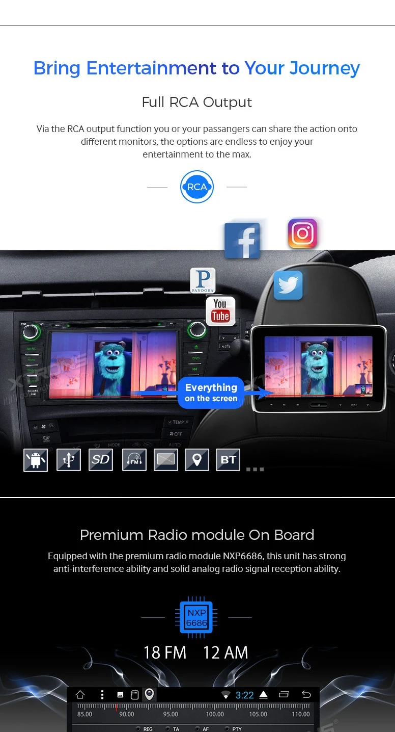 Best Android 7.1 Nougat OS 8" Car DVD Multimedia GPS Radio for Toyota Prius 2009-2013 (Right Hand Drive) with Full RCA Output Support 4