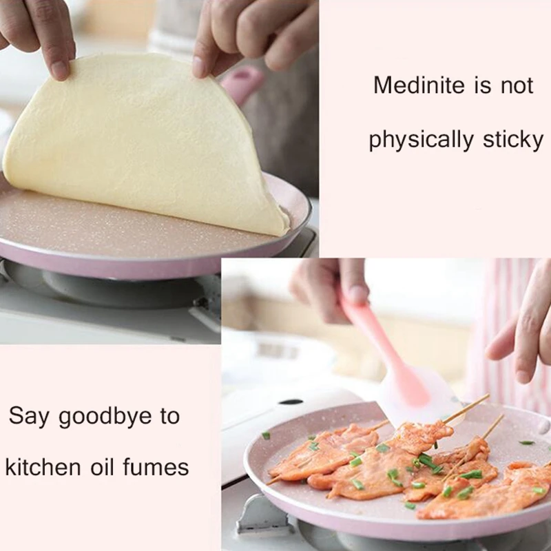 24Cm(8 Inch)Frying Pan Pizza Pancake Non-Stick Pan Aluminum Pans Steak Frying Pot Gas Cooker Induction Cooker Pans Flat Frying
