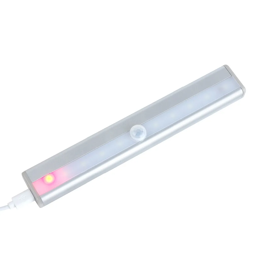 

Auto-sensing State PC USB Port Light PIR Motion Sensor Closet Lights 10LEDs Lighting Cupboard Closet Kitchen Wall Lamp