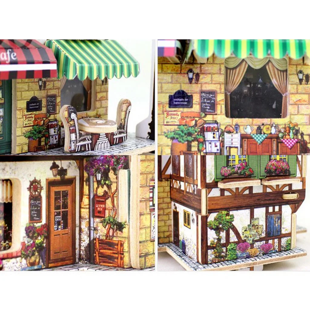1/24 DIY Миниатюрный Кукольный домик с комплектом мебели Съемная красочная деревянная модель здания-3D Вилла украшение квартиры