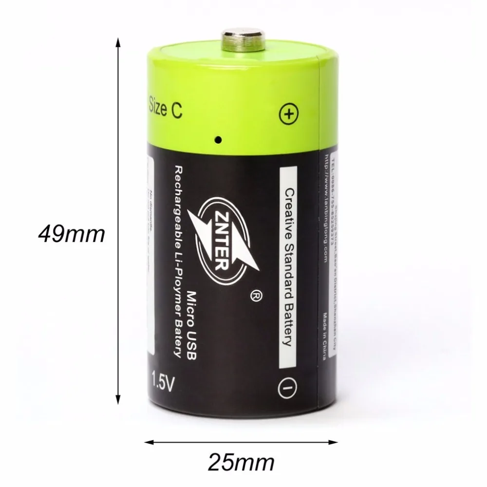 ZNTER 1,5 V 3000mAh батареи перезаряжаемые Lipo A+ класс C Размер микро USB батарея с usb кабель для зарядки