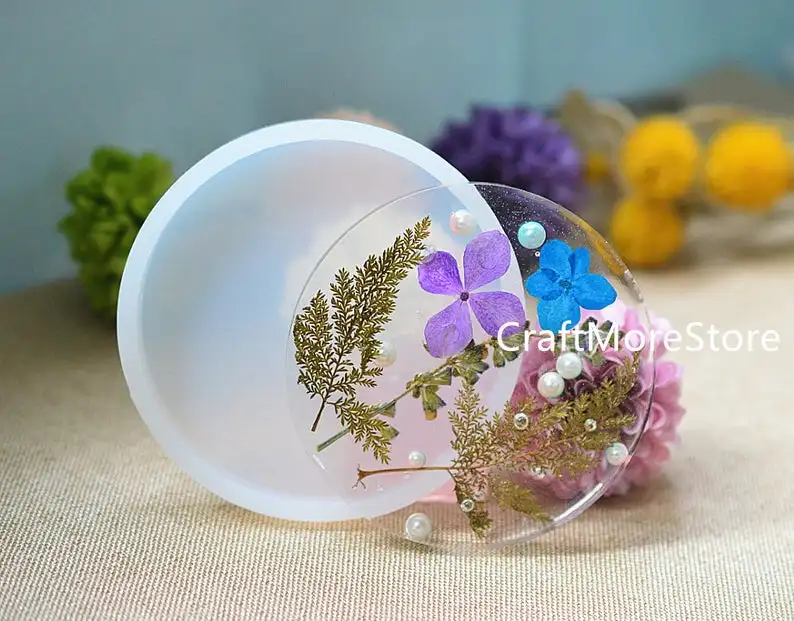 

Round silicone coaster Mold for Home Decoration - Large size round Transparent resin mold - for household products Making