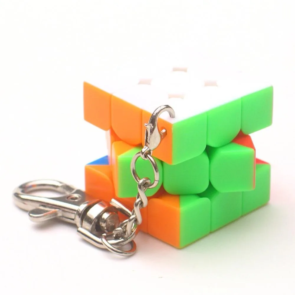 Mofangjiaoshi 3 см мини маленький куб брелок Smart Cube игрушки и оригинальное кольцо для ключей украшения 3x3x3 куб игрушки для детей