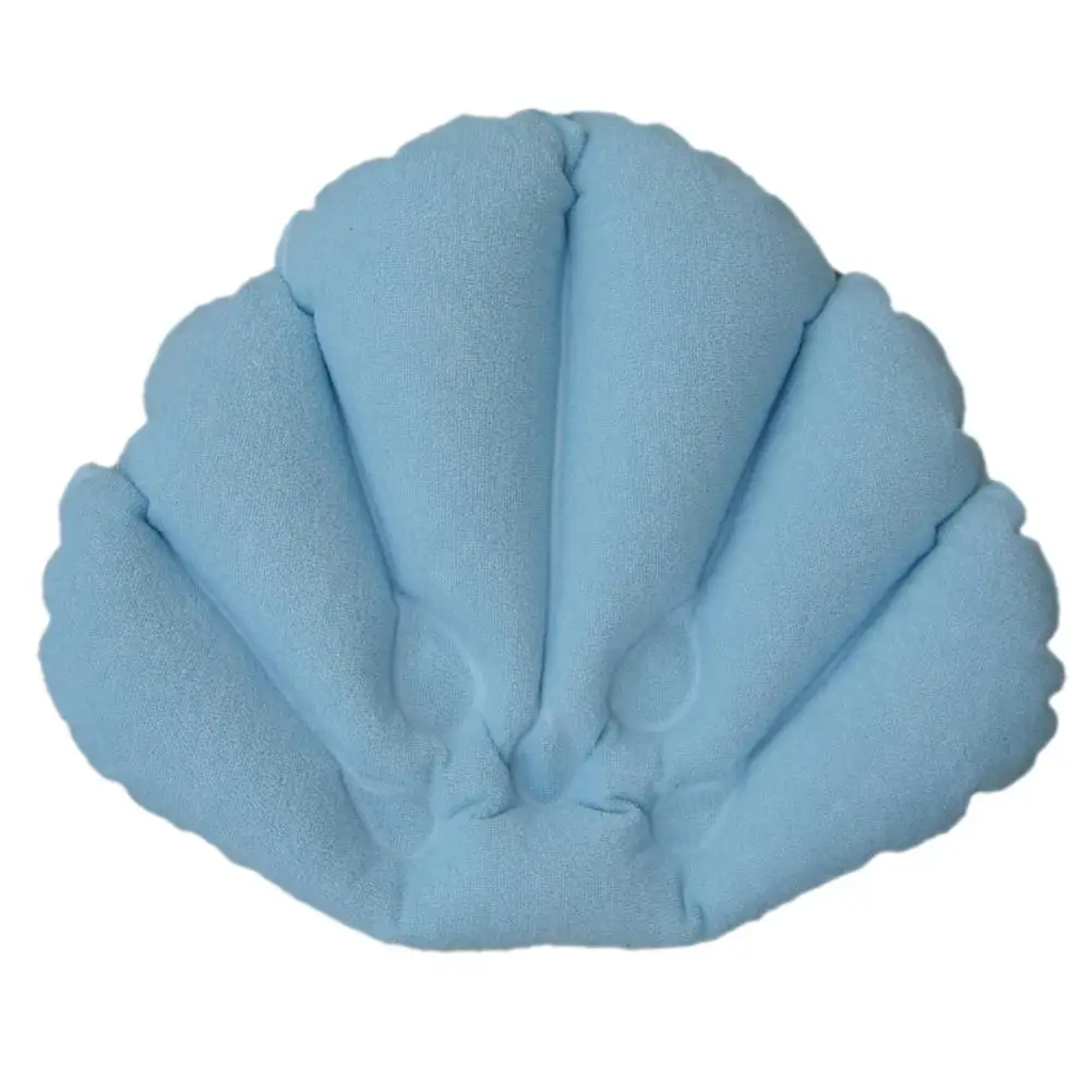 Надувная махровая ткань подушка для ванной с присосками веерообразная поддержка шеи случайный цвет для ванной солнце ванна пляж плавание