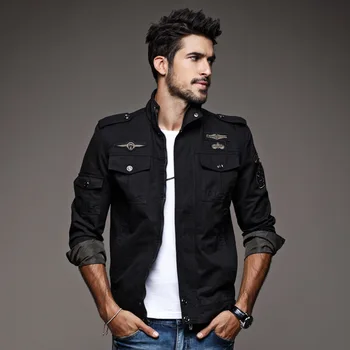 

Cotton jacket men's spring thin section large size men's jacket military uniform jacket male air force one