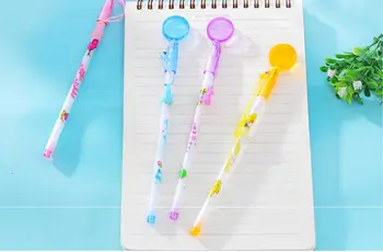 

creative Magnifier style ballpoint pen cartoon school children stationery gift office accountant pen blue ink 0.5mm 48pc/lot