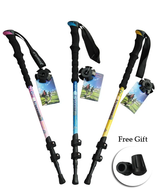 Anti Shock Nordic Walking Sticks 3 Sections Trekking,Hiking Poles Climbing Ultralight Walking