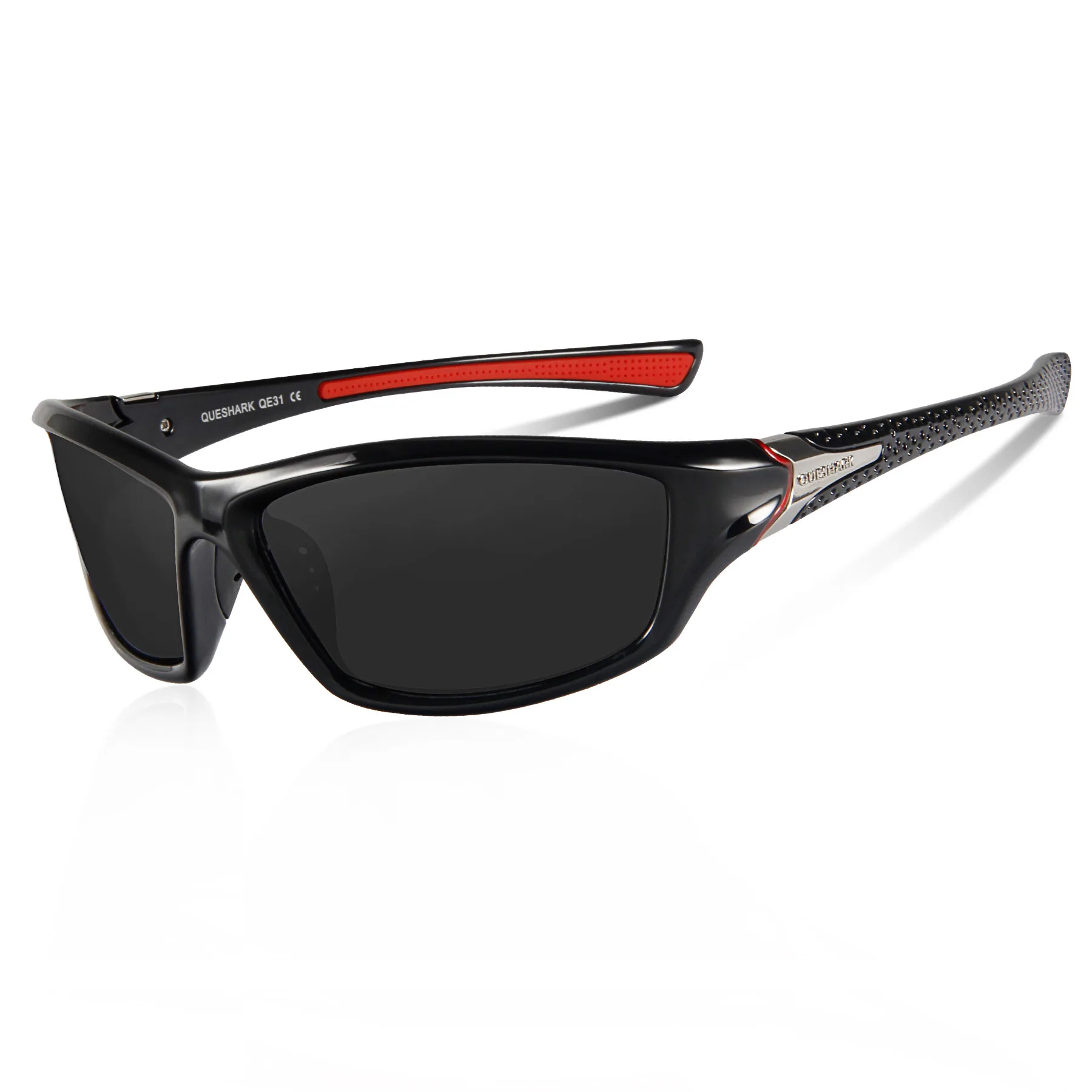 QUESHARK TR90 желтый Лен Очки для ночной езды УФ-защита очки для велоспорта походные очки для горной дороги велосипедные солнцезащитные очки - Цвет: Black