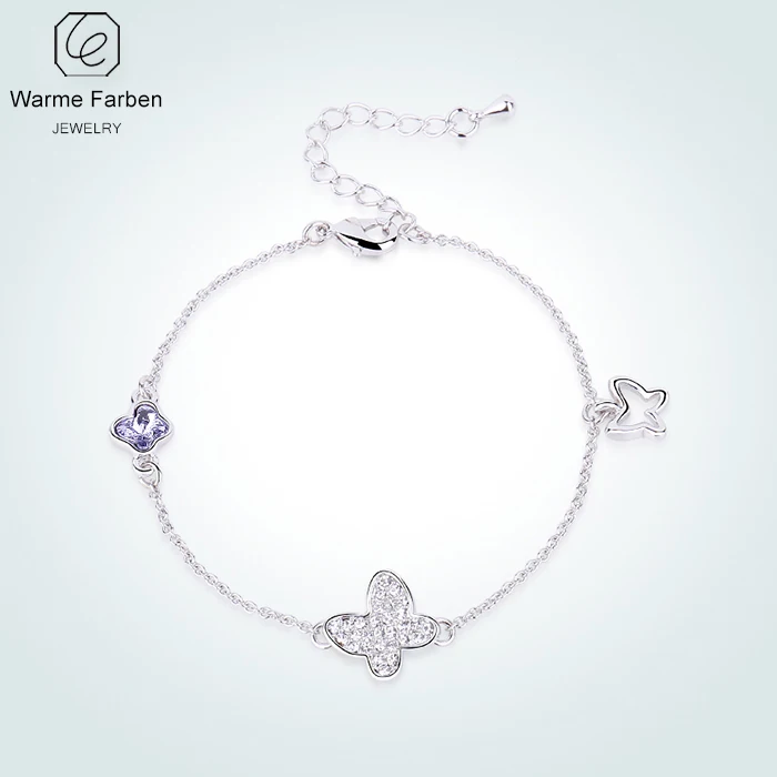 WARME FARBEN Кристалл от браслеты Swarovski для женщин бабочка кристалл Щепка-разноцветные на цепочке браслет ювелирное изделие подарок для леди