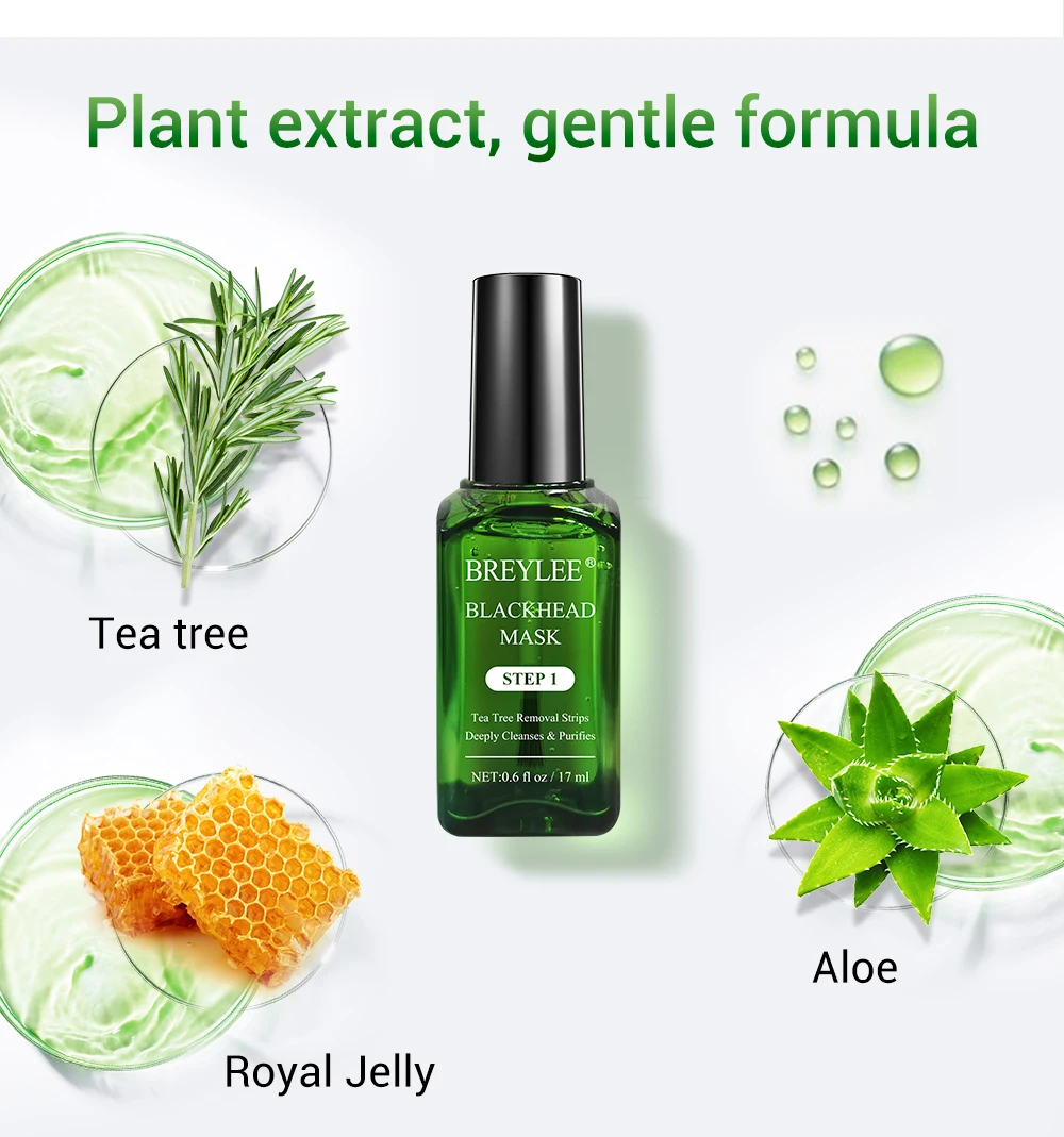 Маска для носа Breylee Blackhead, Очищающий отшелушивающий крем для лица, маска для лечения акне, эссенция для глубокого очищения кожи