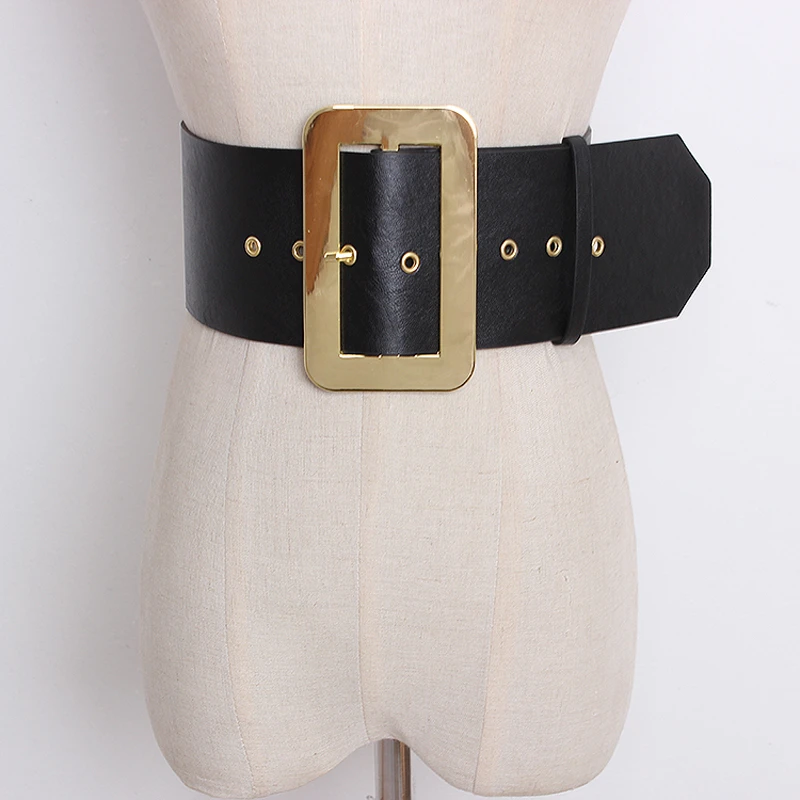 Cinturón ancho de pu para cinturones con hebilla dorada Punk, correas de metal pesado exageradas, accesorio de hip de mujer| AliExpress