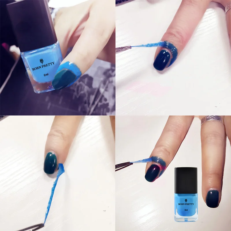BORN PRETTY 6ml Blue Nail Liquid eel Off Base Coat Easy Clean Care Nail Polish Nail Art Liquid Palisade Nail Art Latex