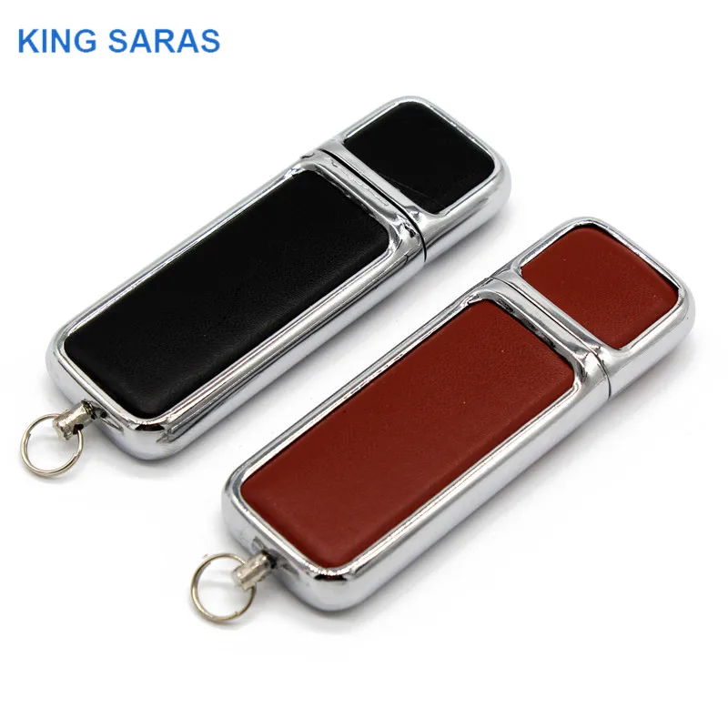 

KING SARAS brown black leather with key chain model usb flash drive usb 2.0 4GB 8GB 16GB 32GB 64GB pen drive