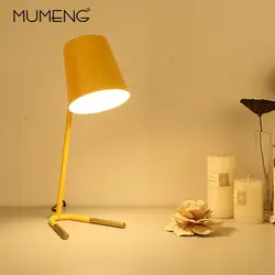 Nordic современный творческий минималистский Макарон Цвета Утюг настольная лампа E27 светодио дный декор Освещение для Спальня исследование