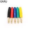 4pcs New 4mm Plugs Gold Plated Musical Speaker Cable Wire Pin Banana Plug Connectors Socket Red Black Blue Green Yellow ► Photo 2/6
