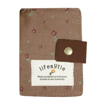 

NEWBRAND Elegant Country Style Canvas Credit Business ID Card Bag Pocket Wallet Holder Coin Pouch 20 slots (Brown)