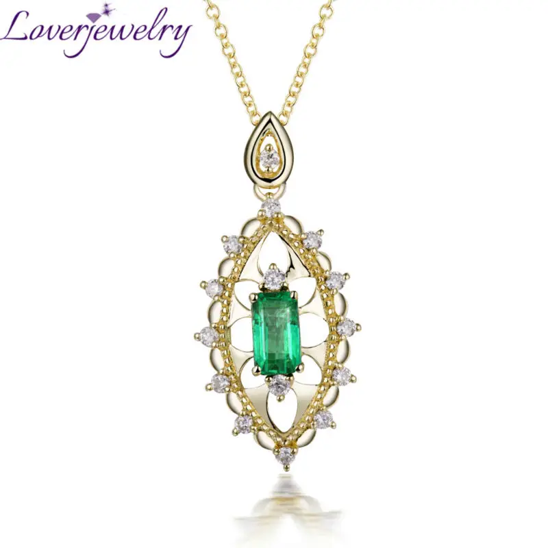 LOVERJEWELRY Подвески с ангельским глазом для женщин натуральный изумруд Подлинные