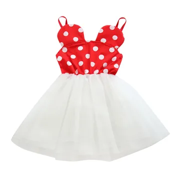 

summer kids Toddler Kid Baby Girl Sleeveless Dot Printed Tulle Lace Princess Dress Birthday Party Fashion Clothes