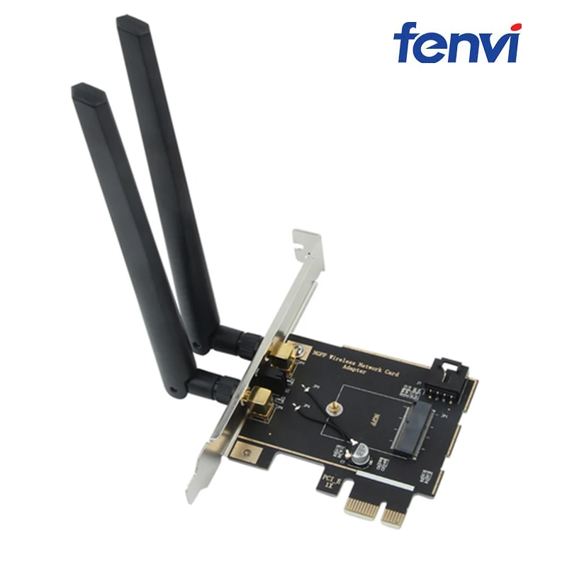 Goede M.2 Pci Express 1X Draadloze Adapter Converter met 2x Antenne NGFF M.2 WiFi Bluetooth Kaart Voor Intel 9260 8265 8260