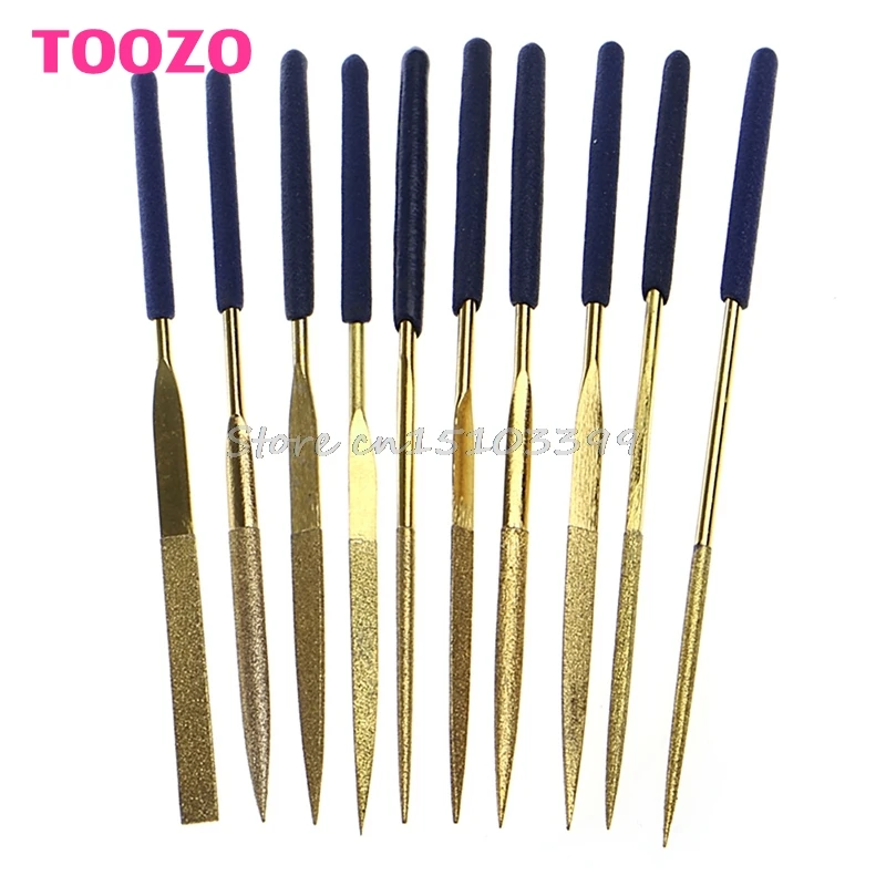 10Pcs Titanium Diamond Coating Needle Flat File Set Metal Working Craft Tools G08 Whosale&DropShip|file set|diamond coatingflat file |