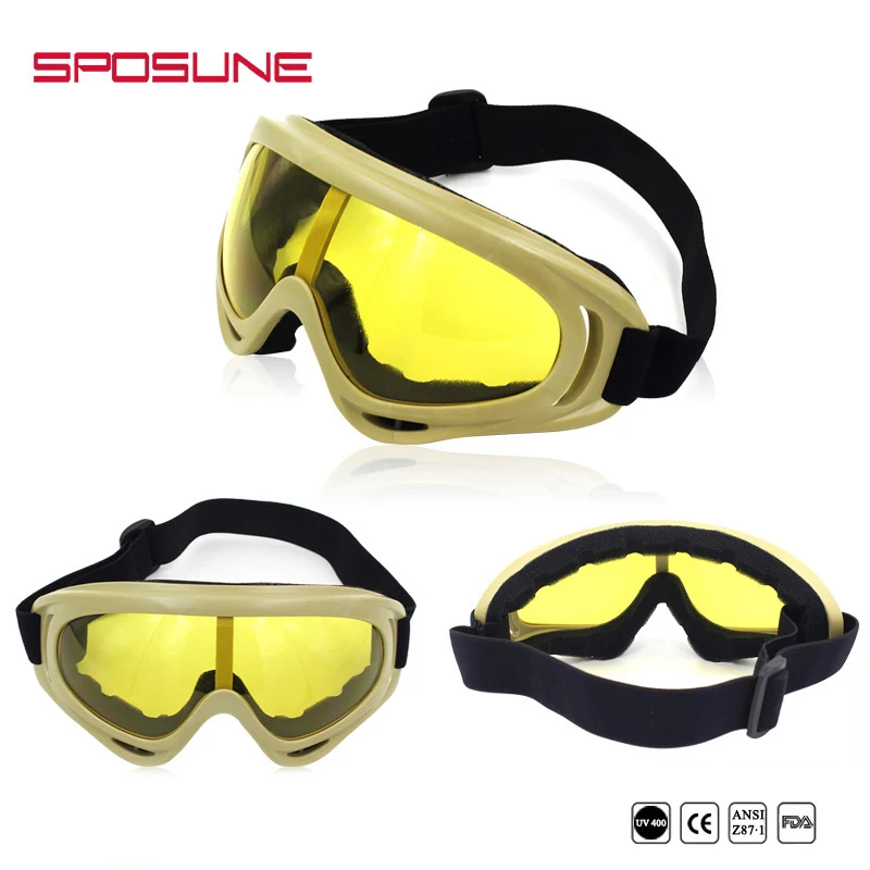 

49 styles Ski Goggles Windproof Motorcycle Tactical Airsoft Safety Goggle UV400 Protective Light Anti-Glare Detachable Lenses