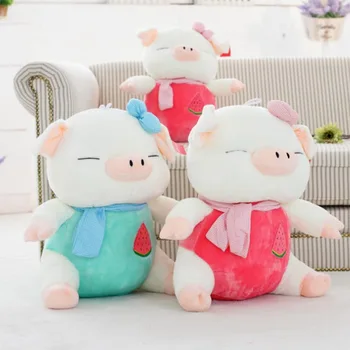 

Valentine's Day large pig scarf pig plush toy, soft throw pillow ,birthday gift w5249