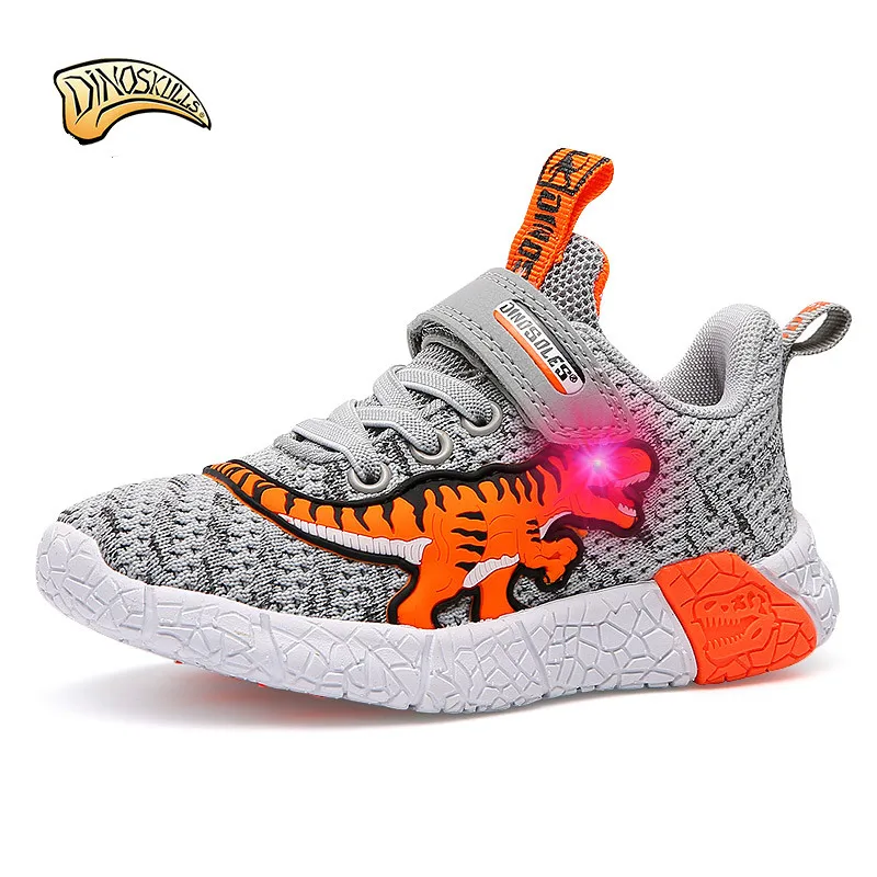 

Dinoskulls Kids Shoes Boys Light Up 3D Dinosaur Children's Sneakers Led Shining Running Trainers 2019 Spring Glowing Sneakers