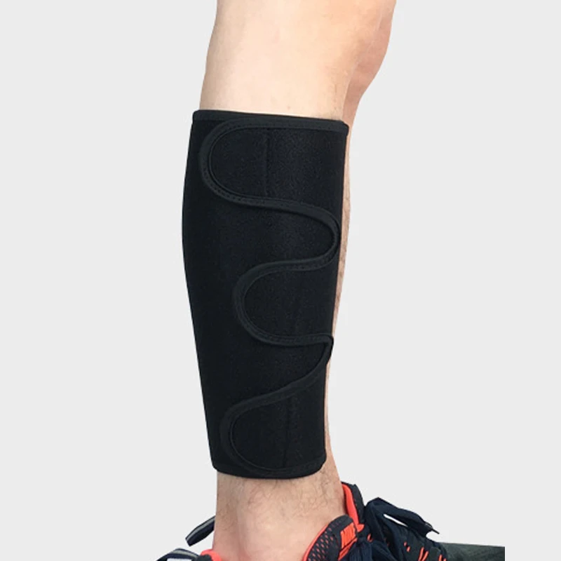 2 шт. Регулировка неопрена поддержка икр щитки корректирующий пояс рукав для ног MTB Велоспорт Футбол компрессия Спортивная безопасность - Цвет: black